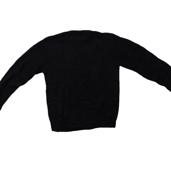 Retro Vintage 1940s-1960s Black Long Sleeve Crew Neck Knit Sweater Sz Medium - Picture 2 of 6